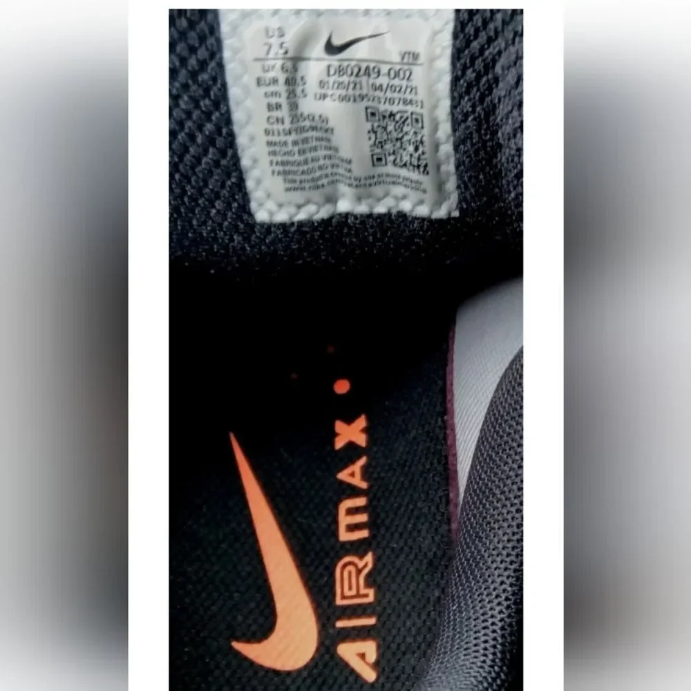 Nike Air Max Genome Black Orange Sneakers Men's Shoes Size 7  DB0249-002